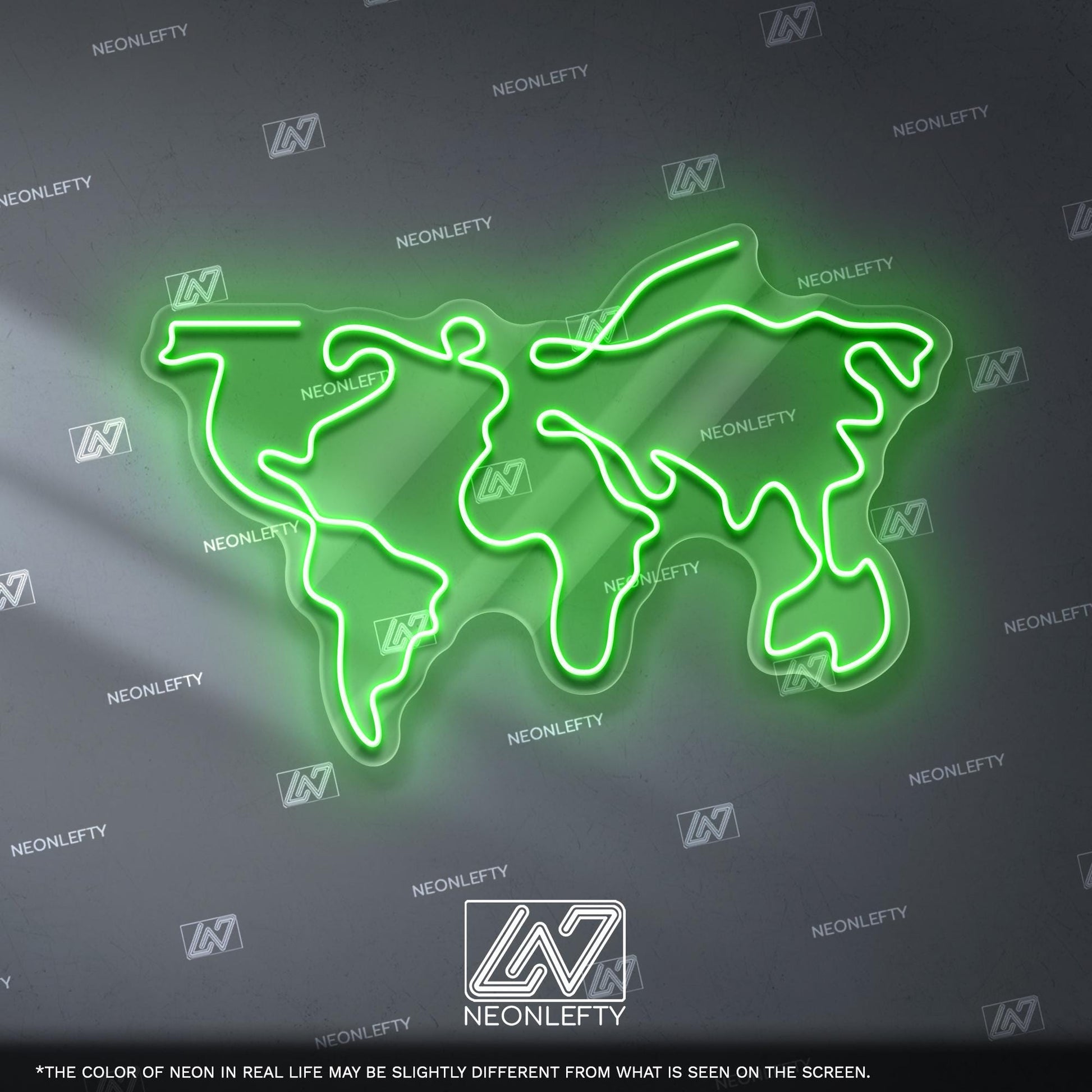World Map - LED Neon Sign for Travel Enthusiasts and Global Decor Lovers, Unique Wall Light for Office, Study or Modern Living Space