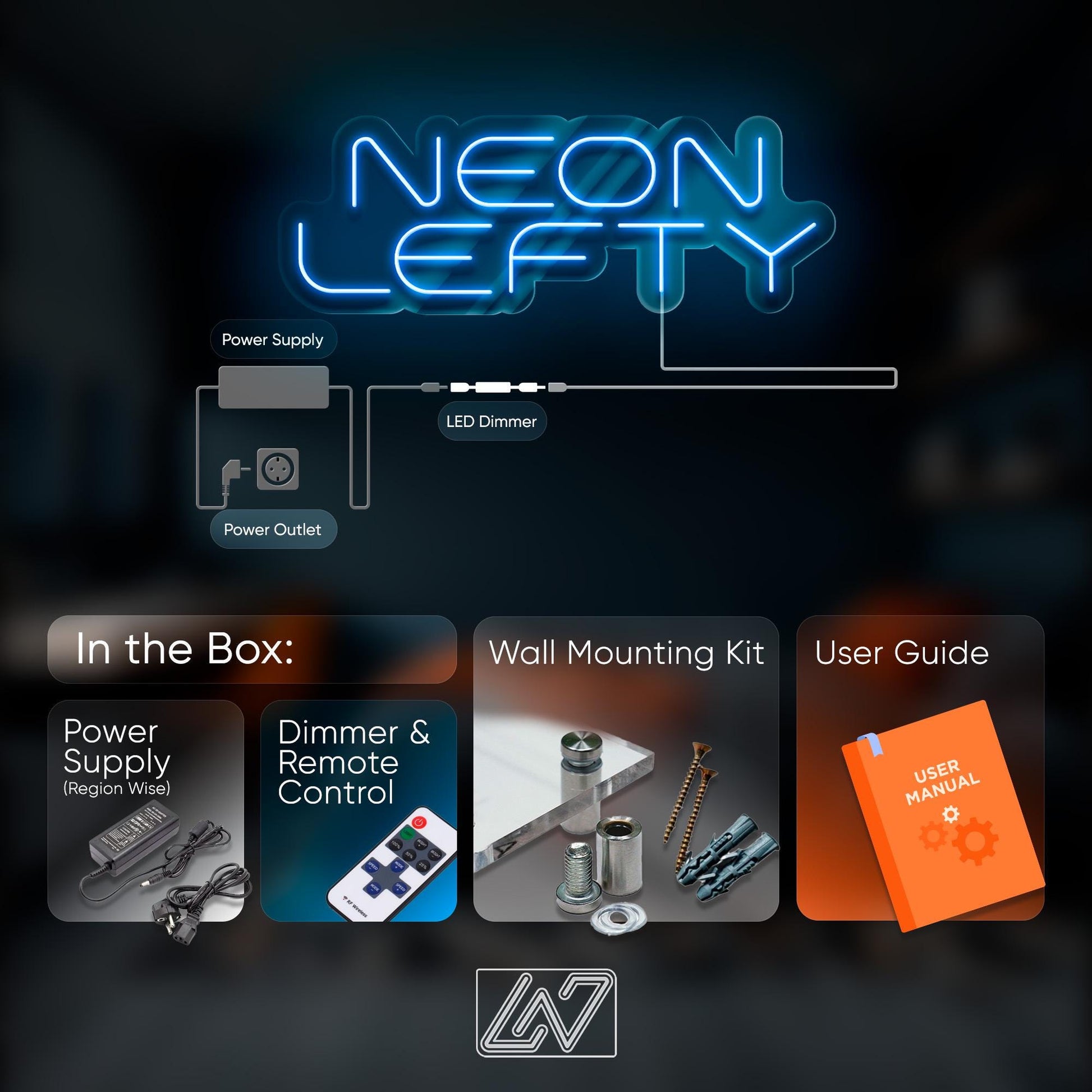 Charging Station - LED neon sign for electric vehicle charging areas, garages, parking lots or EV-friendly business spaces with clean design
