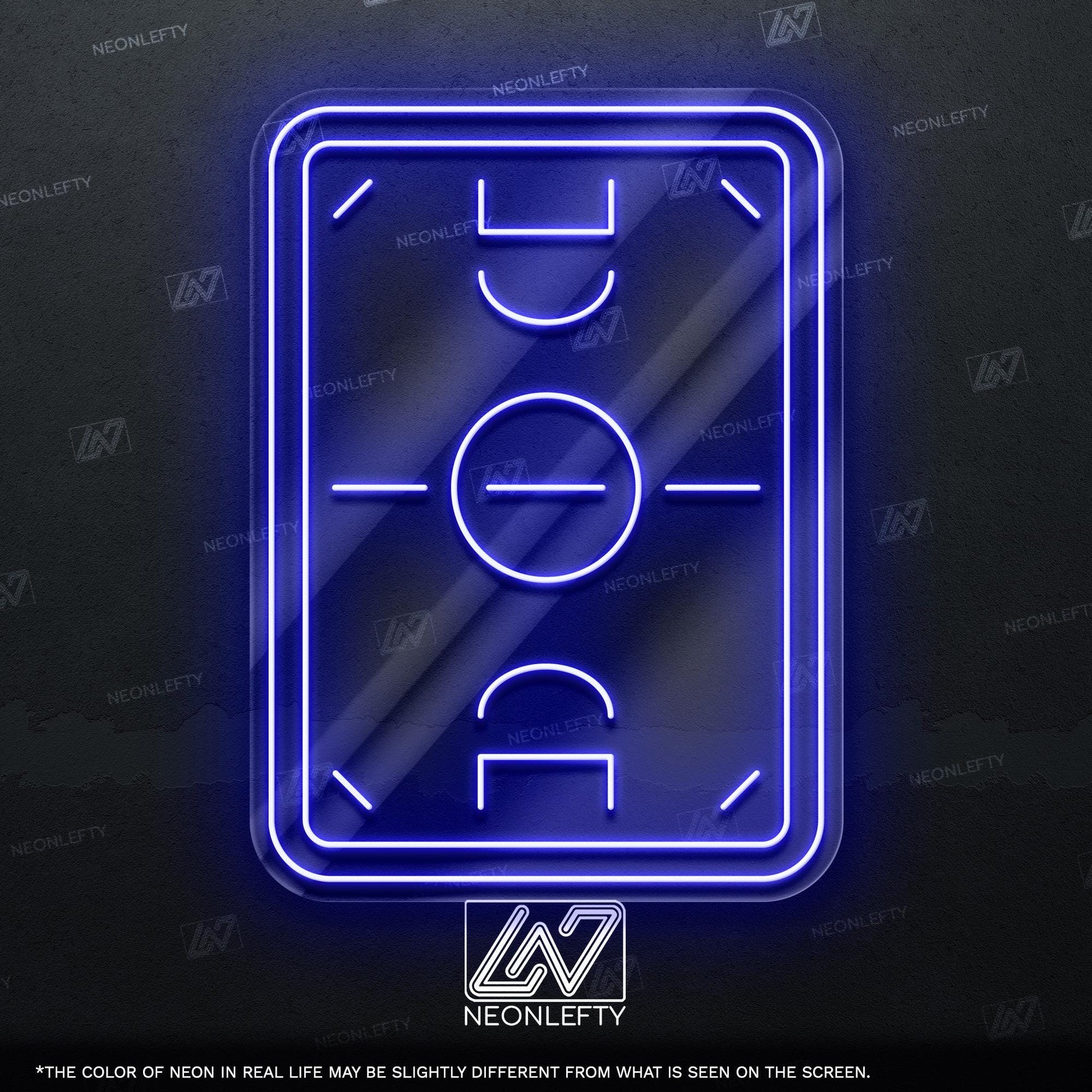 Football Stadium - LED neon sign for game room, sports bar, kids room or football fan cave decor with modern football pitch wall art design