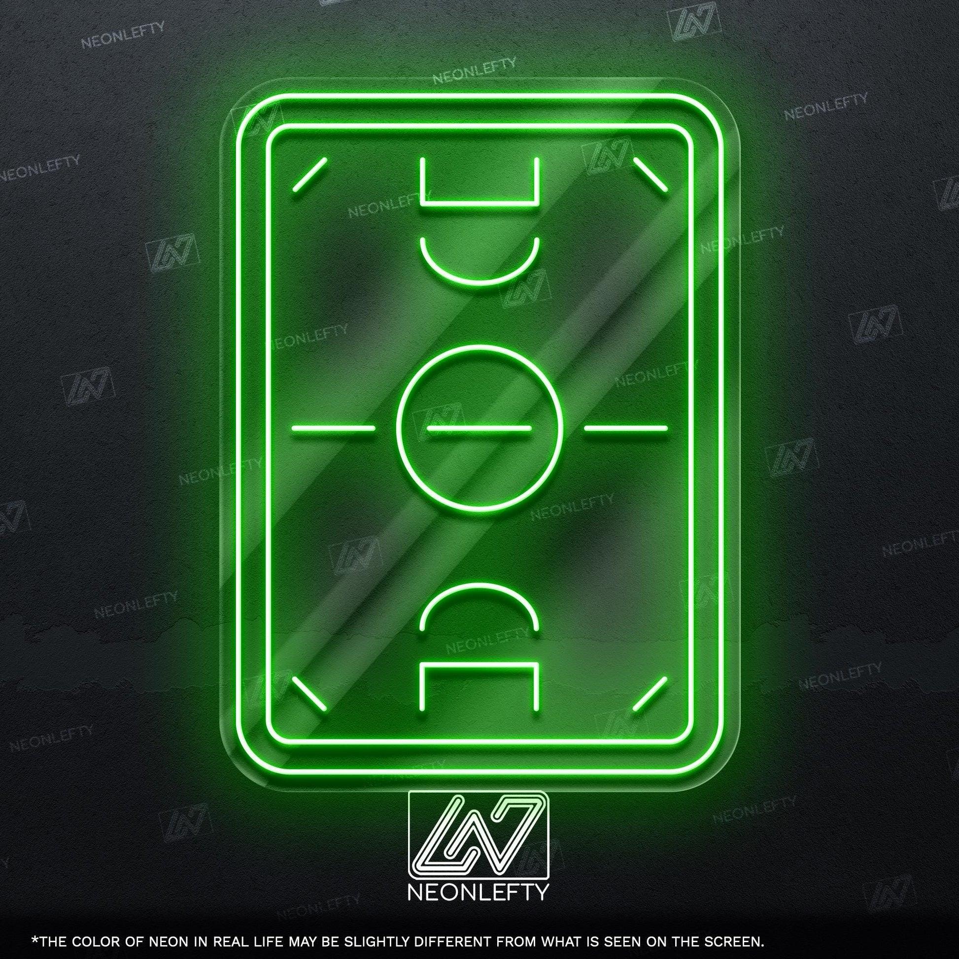 Football Stadium - LED neon sign for game room, sports bar, kids room or football fan cave decor with modern football pitch wall art design
