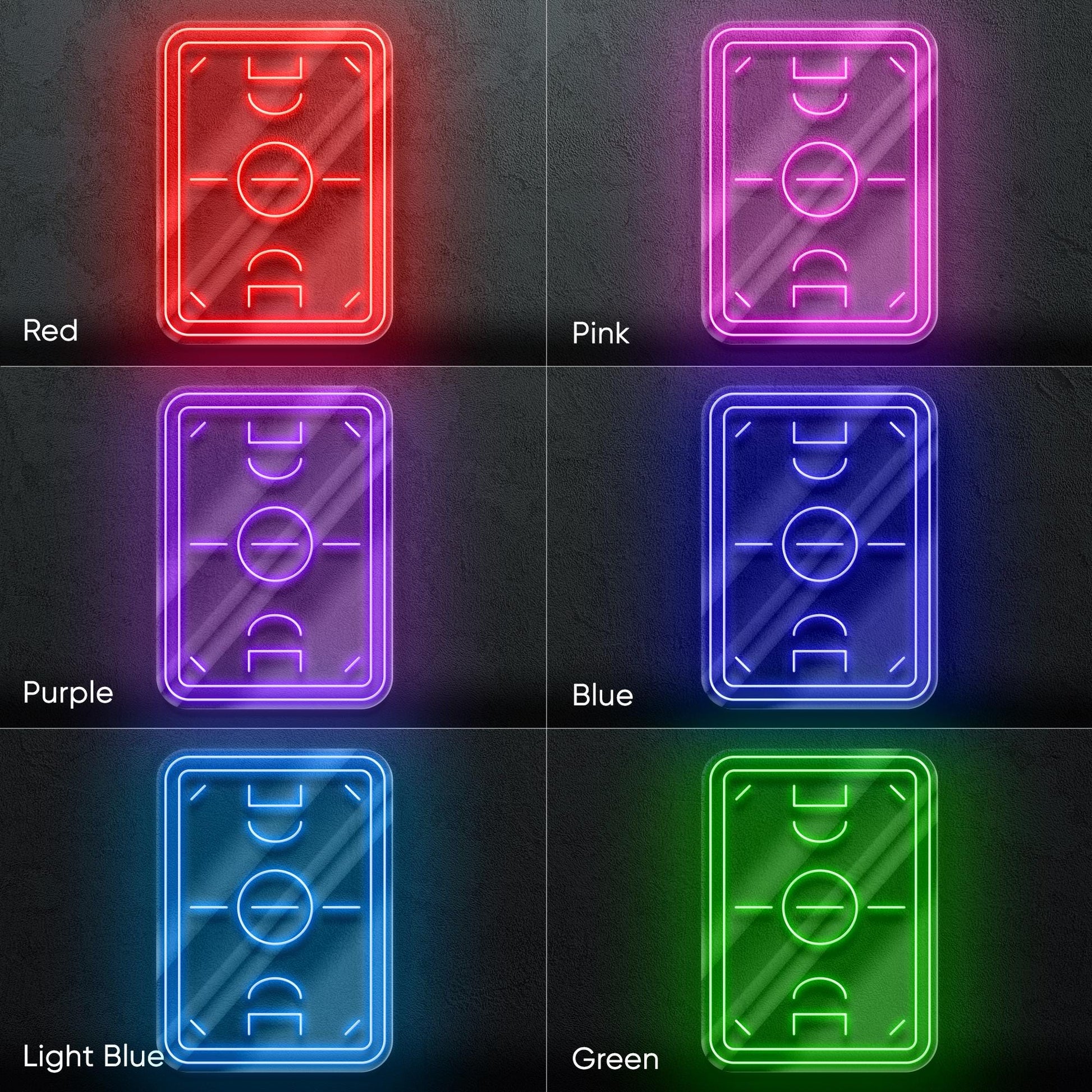 Football Stadium - LED neon sign for game room, sports bar, kids room or football fan cave decor with modern football pitch wall art design