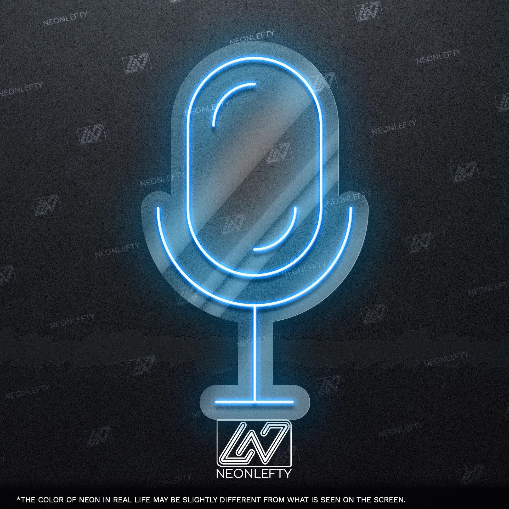Microphone - LED neon sign, studio mic design perfect for podcast rooms, music studios, content creator setups, modern vocal-themed decor