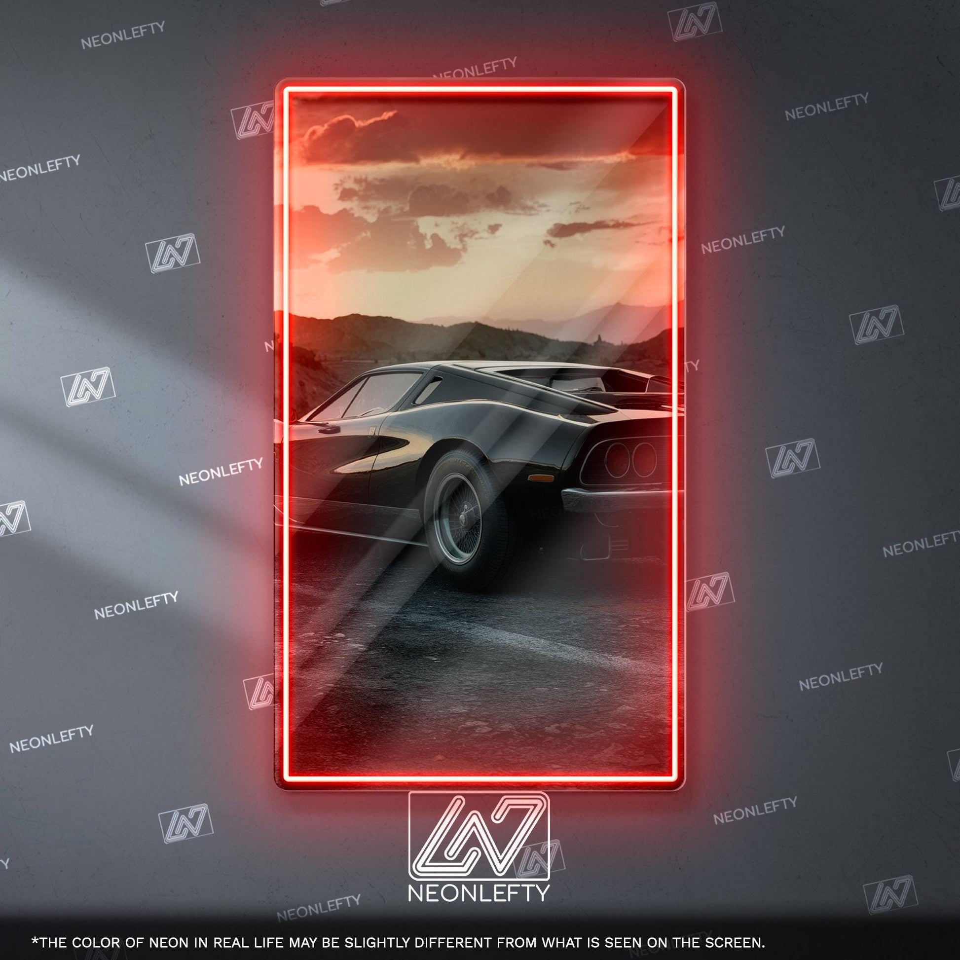 Ford GT Neon Sign - Iconic American supercar wall art for garage, man cave, office or gaming room with bold racing and motorsport vibes