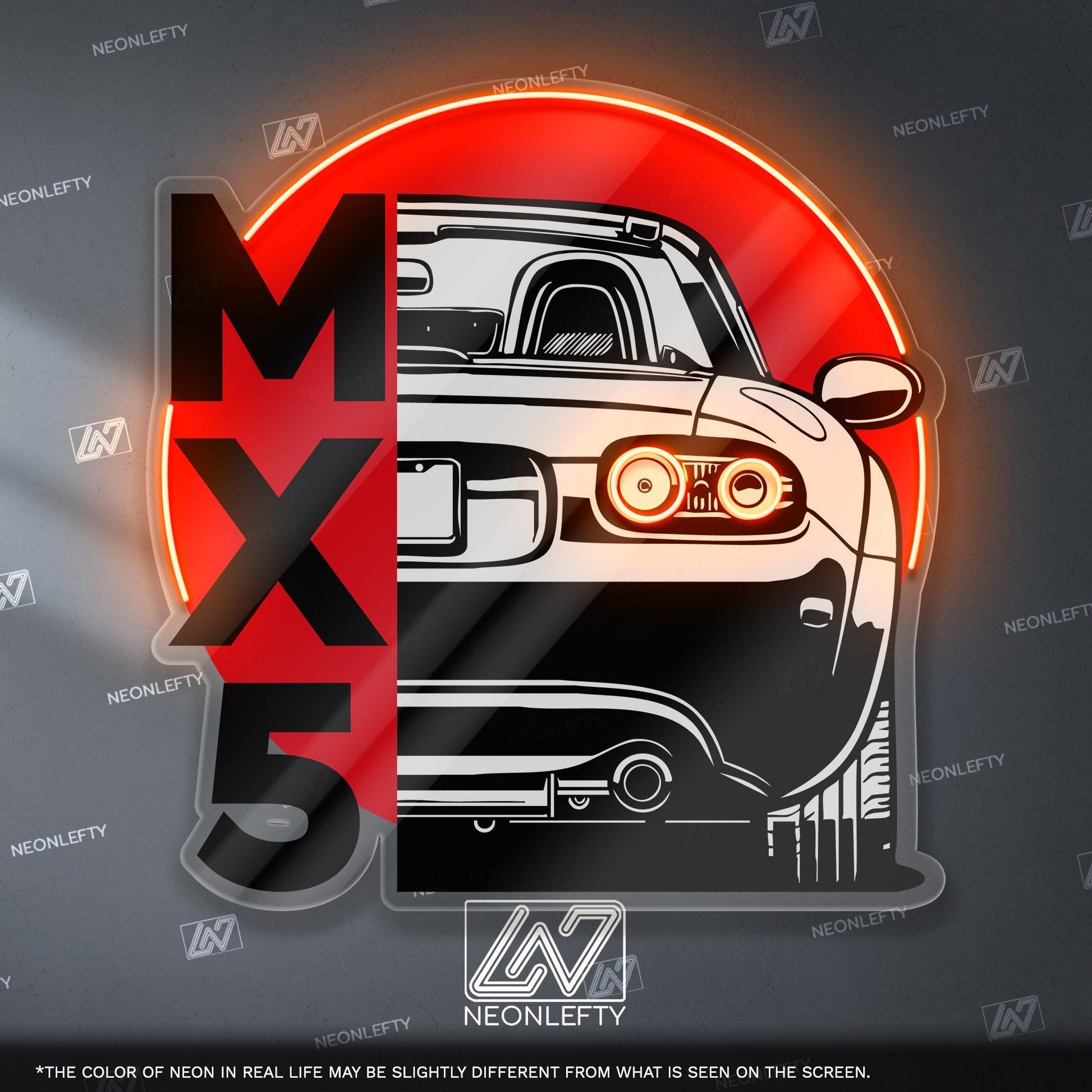 Mazda MX-5 Miata Neon Sign - Iconic roadster wall art inspired by the legendary Miata, perfect for garage car studio, driving enthusiast