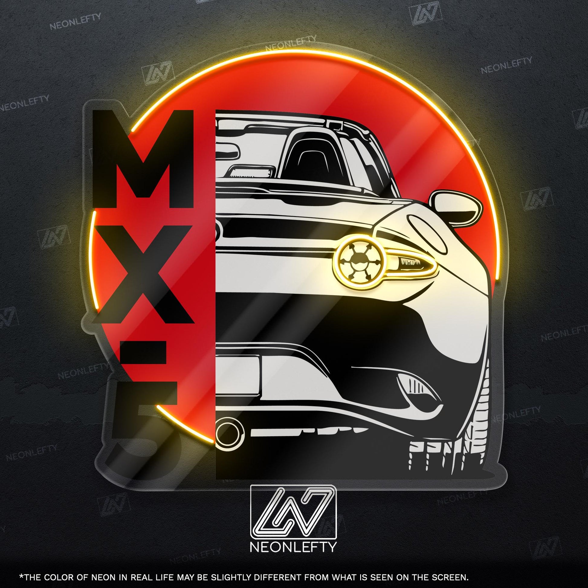 Mazda MX-5 Neon Sign - Iconic roadster wall art inspired by the legendary Miata, perfect for garage car studio, driving enthusiast
