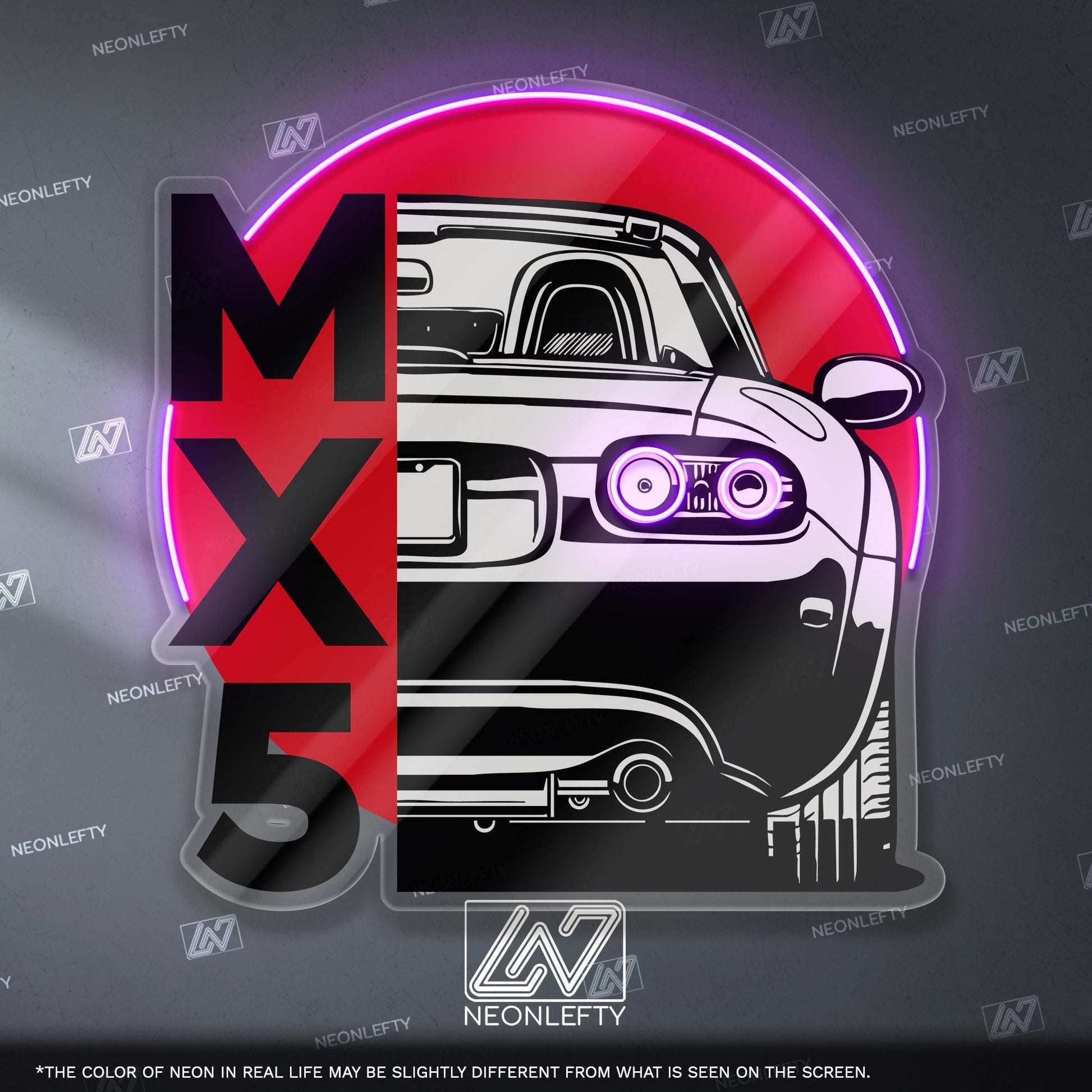 Mazda MX-5 Miata Neon Sign - Iconic roadster wall art inspired by the legendary Miata, perfect for garage car studio, driving enthusiast