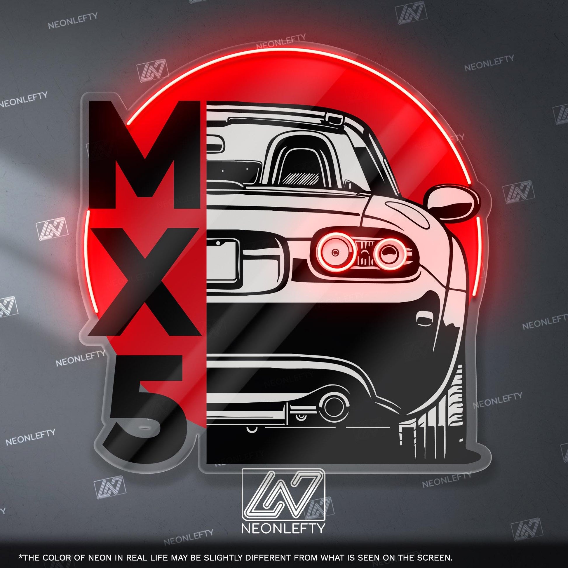 Mazda MX-5 Miata Neon Sign - Iconic roadster wall art inspired by the legendary Miata, perfect for garage car studio, driving enthusiast