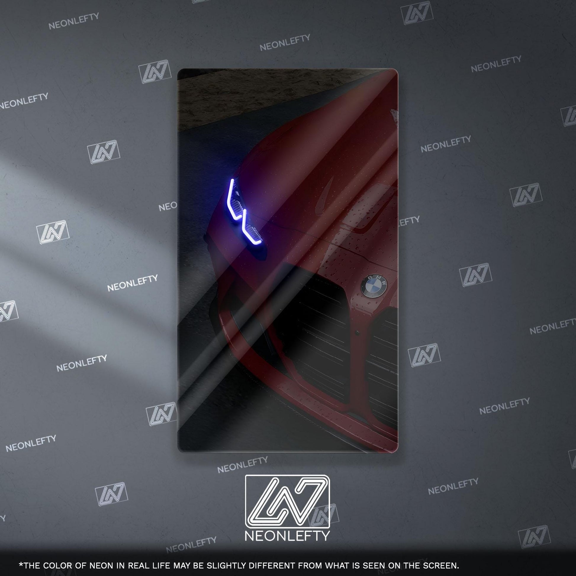 BMW M Performance Neon Sign - Aggressive front view wall art inspired by modern performance design, perfect for garage, man cave or car room