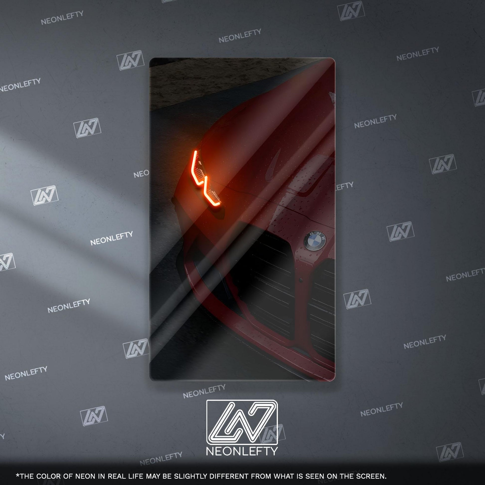 BMW M Performance Neon Sign - Aggressive front view wall art inspired by modern performance design, perfect for garage, man cave or car room