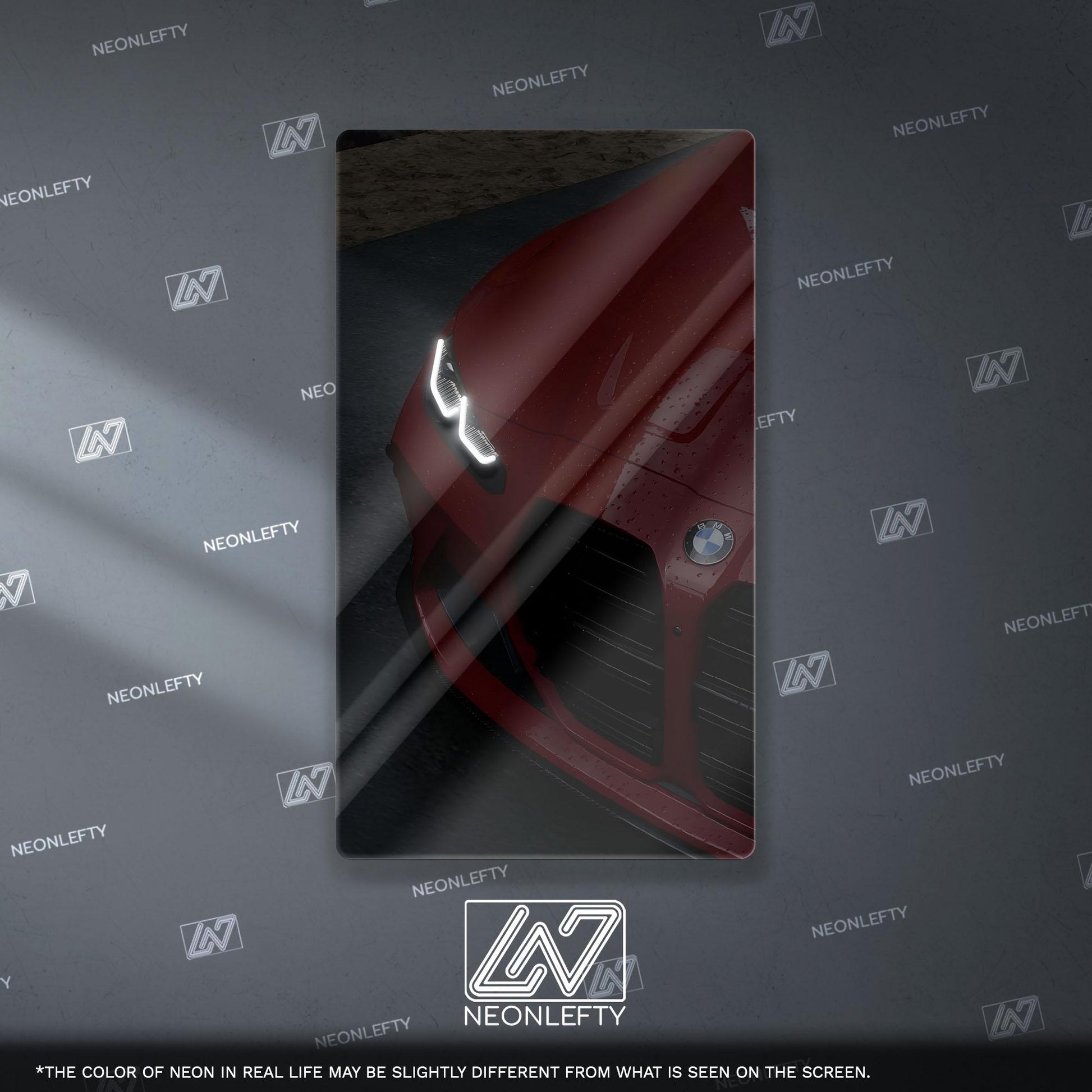 BMW M Performance Neon Sign - Aggressive front view wall art inspired by modern performance design, perfect for garage, man cave or car room