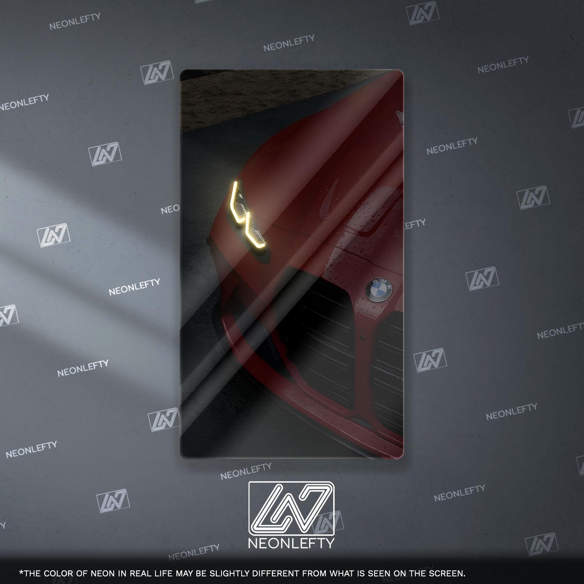 BMW M Performance Neon Sign - Aggressive front view wall art inspired by modern performance design, perfect for garage, man cave or car room