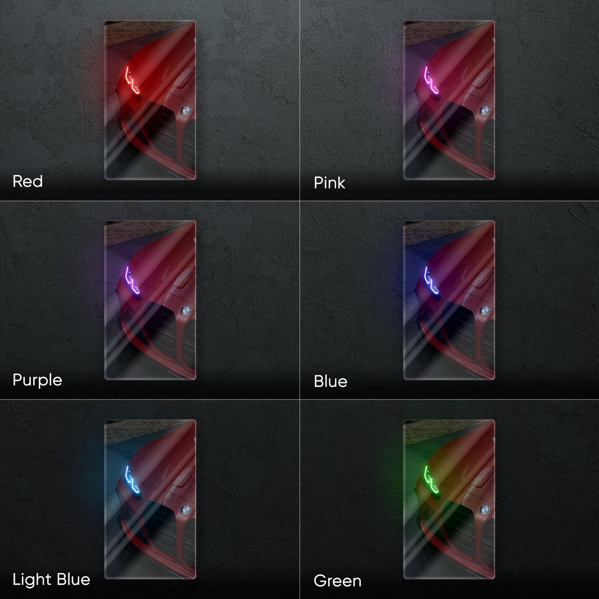 BMW M Performance Neon Sign - Aggressive front view wall art inspired by modern performance design, perfect for garage, man cave or car room