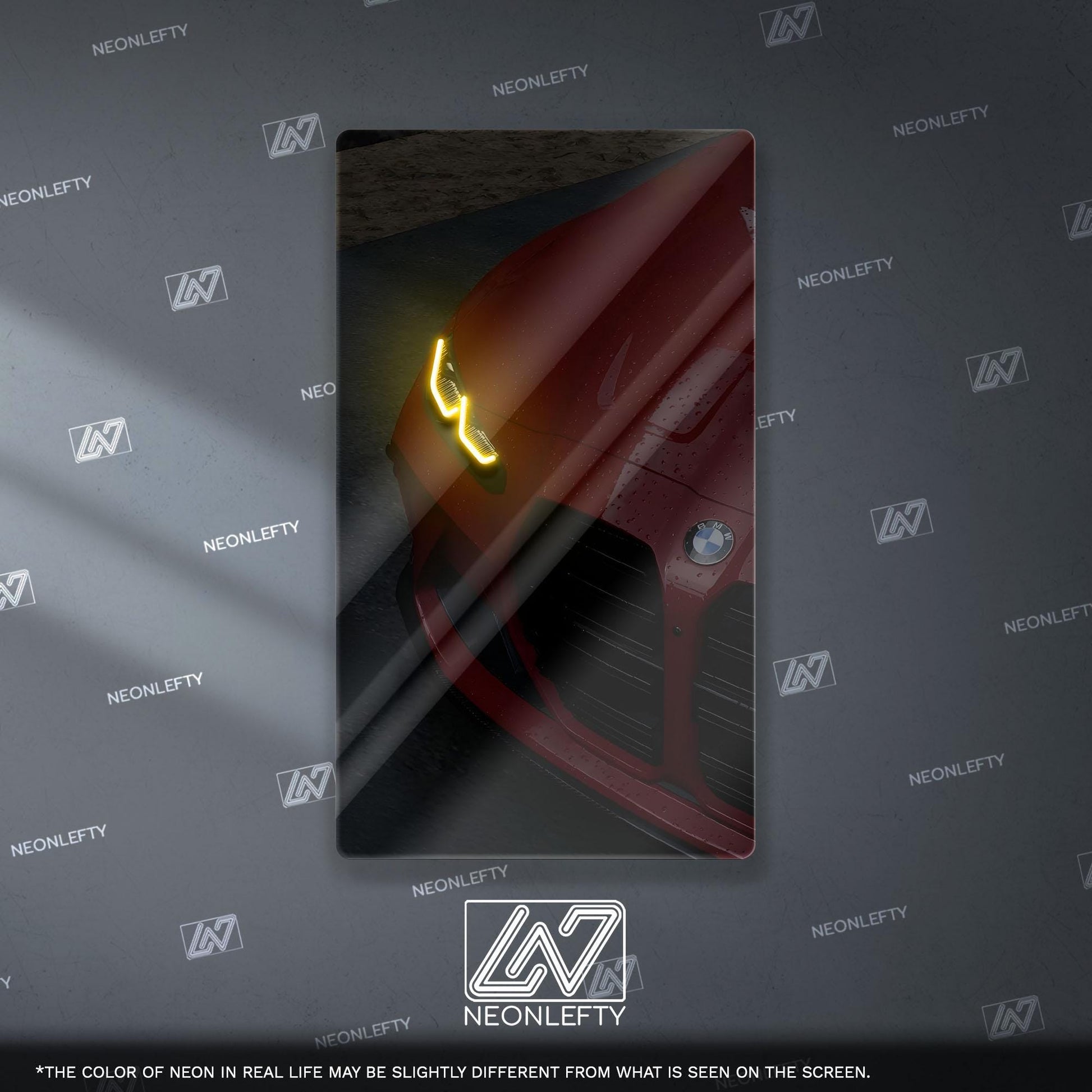 BMW M Performance Neon Sign - Aggressive front view wall art inspired by modern performance design, perfect for garage, man cave or car room