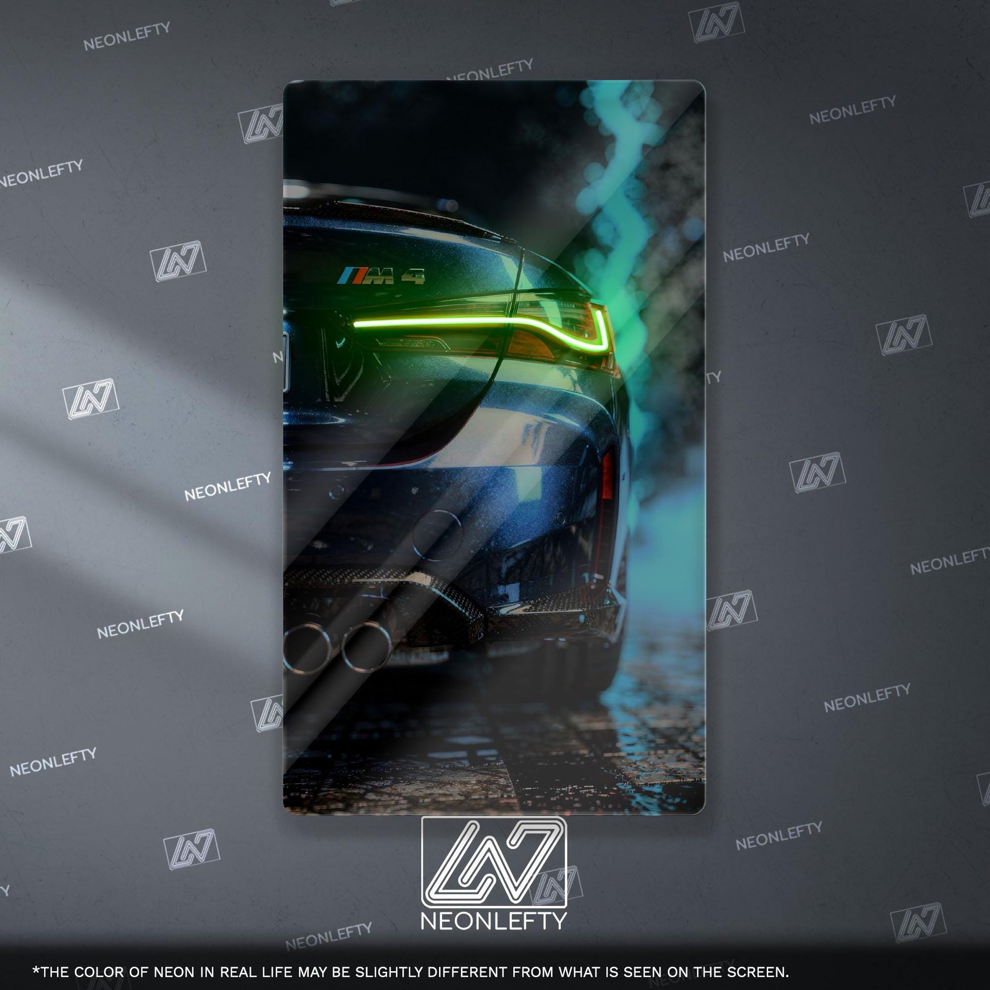 BMW M4 Neon Sign - Aggressive front view wall art inspired by modern performance design, perfect for garage, man cave or car room