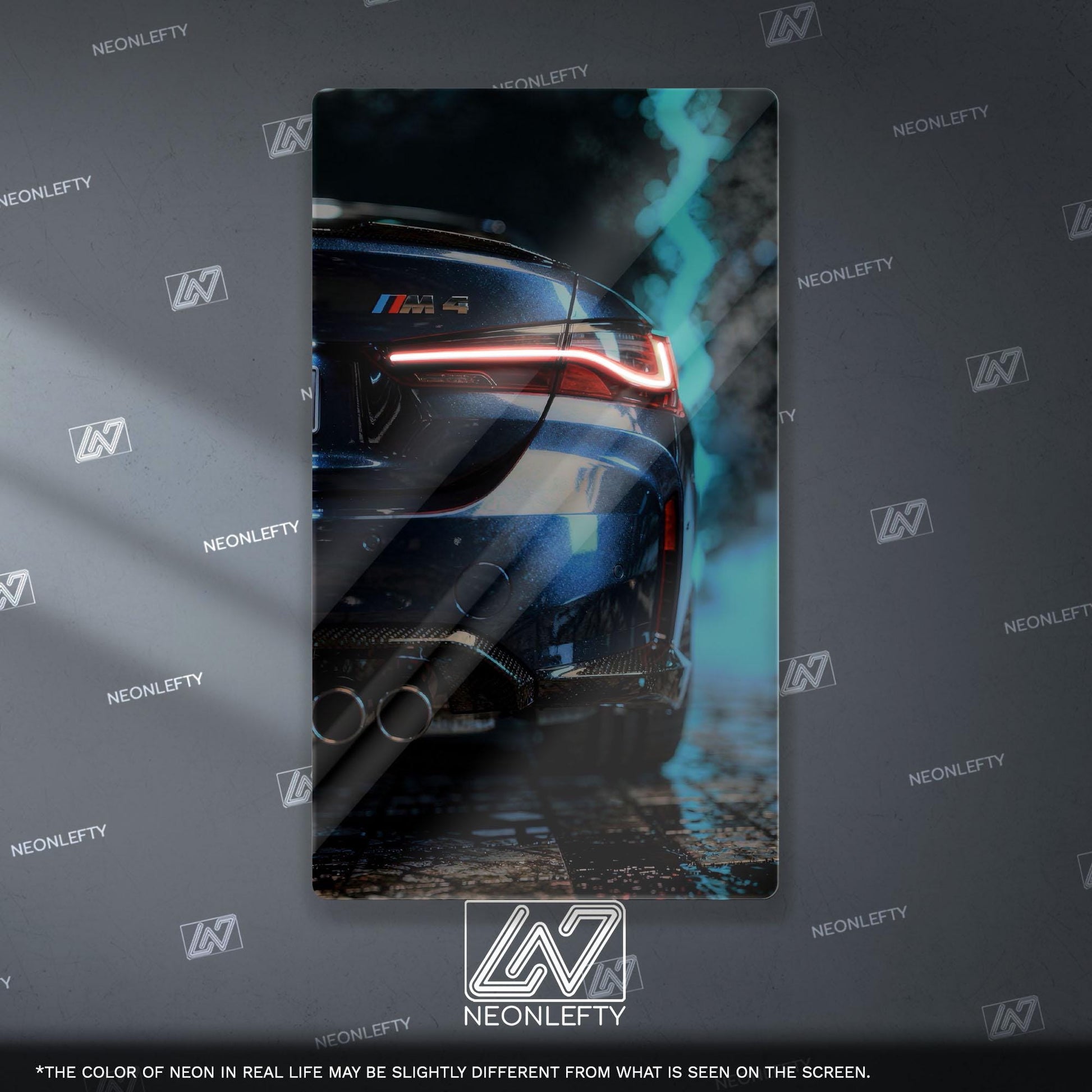 BMW M4 Neon Sign - Aggressive front view wall art inspired by modern performance design, perfect for garage, man cave or car room