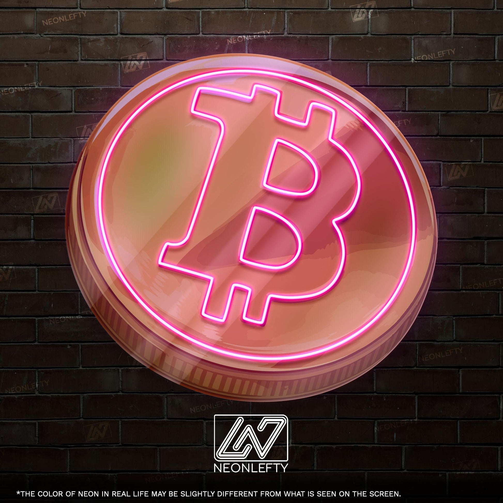 Bitcoin - LED Neon Sign with UV Print, Bedroom neon sign, Crypto neon sign, Neon Lights, Crypto