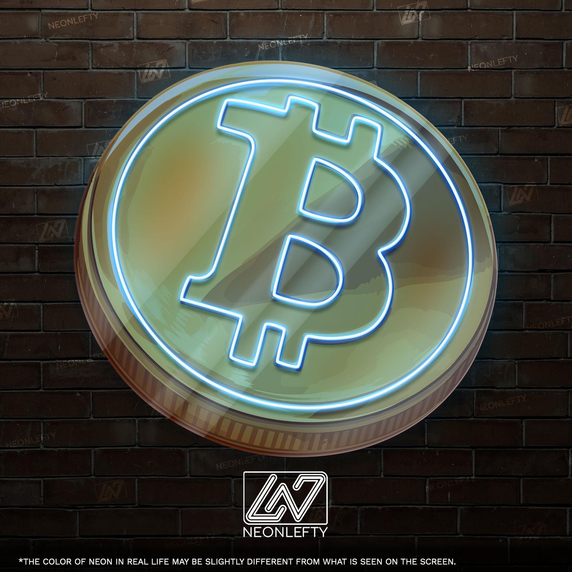 Bitcoin - LED Neon Sign with UV Print, Bedroom neon sign, Crypto neon sign, Neon Lights, Crypto