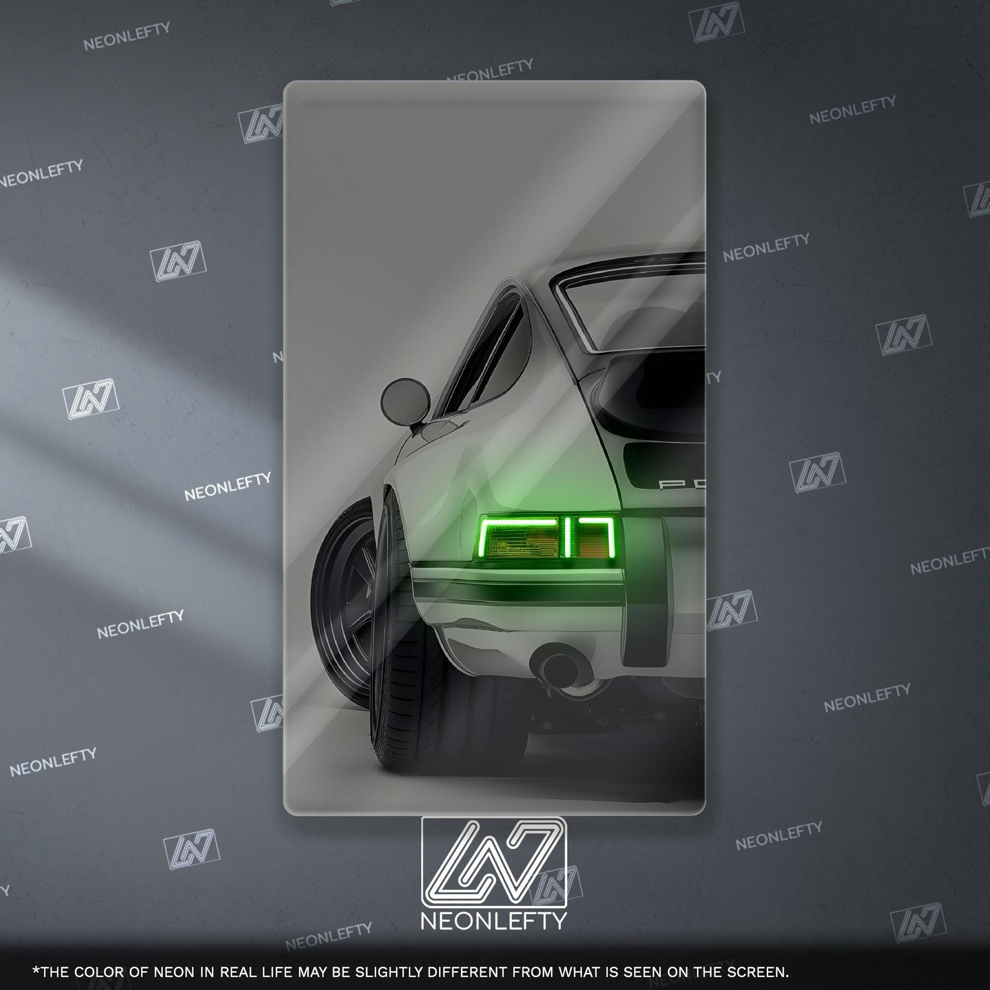 Porsche 911 Neon Sign - iconic rear view supercar wall decor for garage man cave racing room or luxury automotive interior display