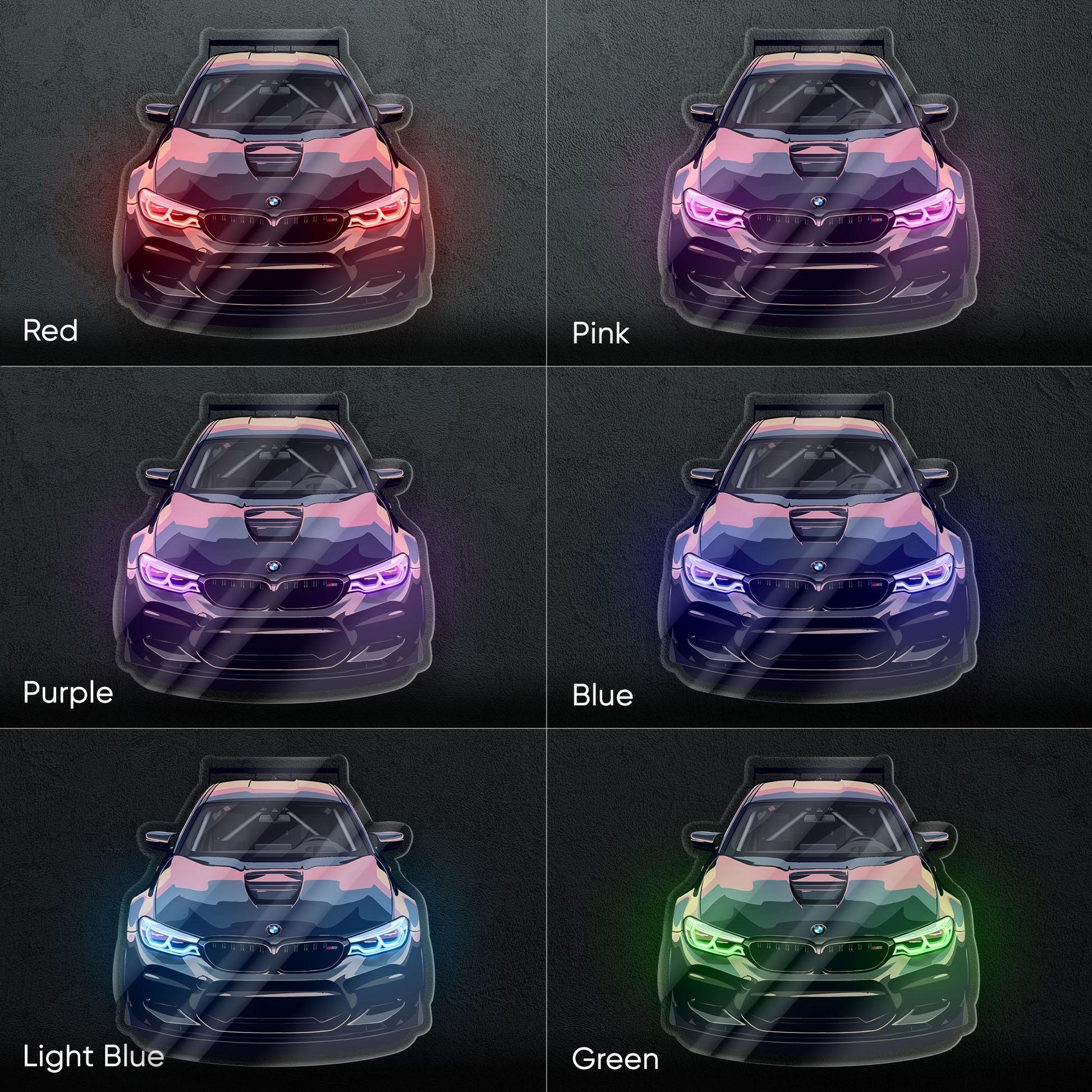 BMW M5 Neon Sign – high performance luxury sports sedan wall decor for garage man cave modern automotive interior