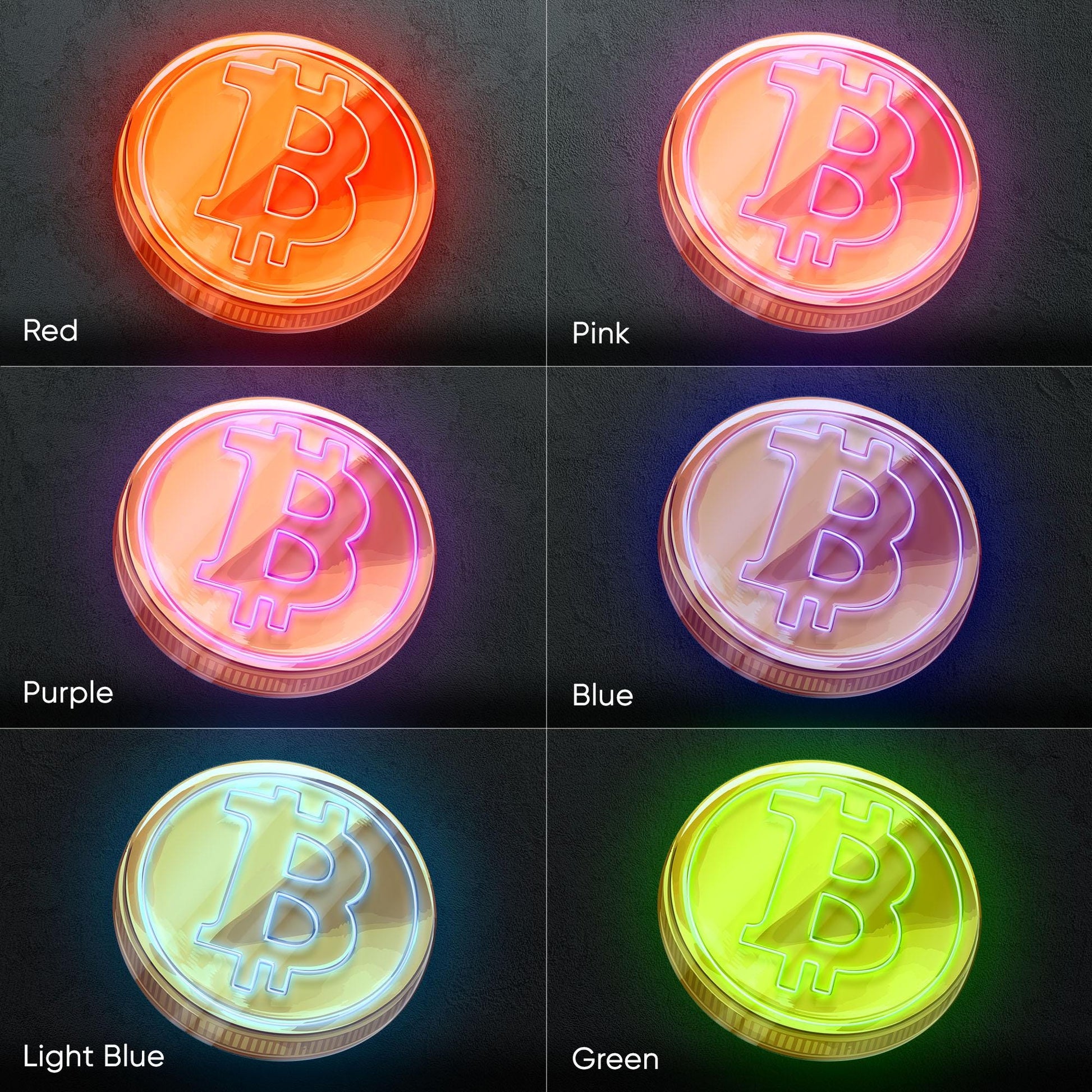 Bitcoin - LED Neon Sign with UV Print, Bedroom neon sign, Crypto neon sign, Neon Lights, Crypto