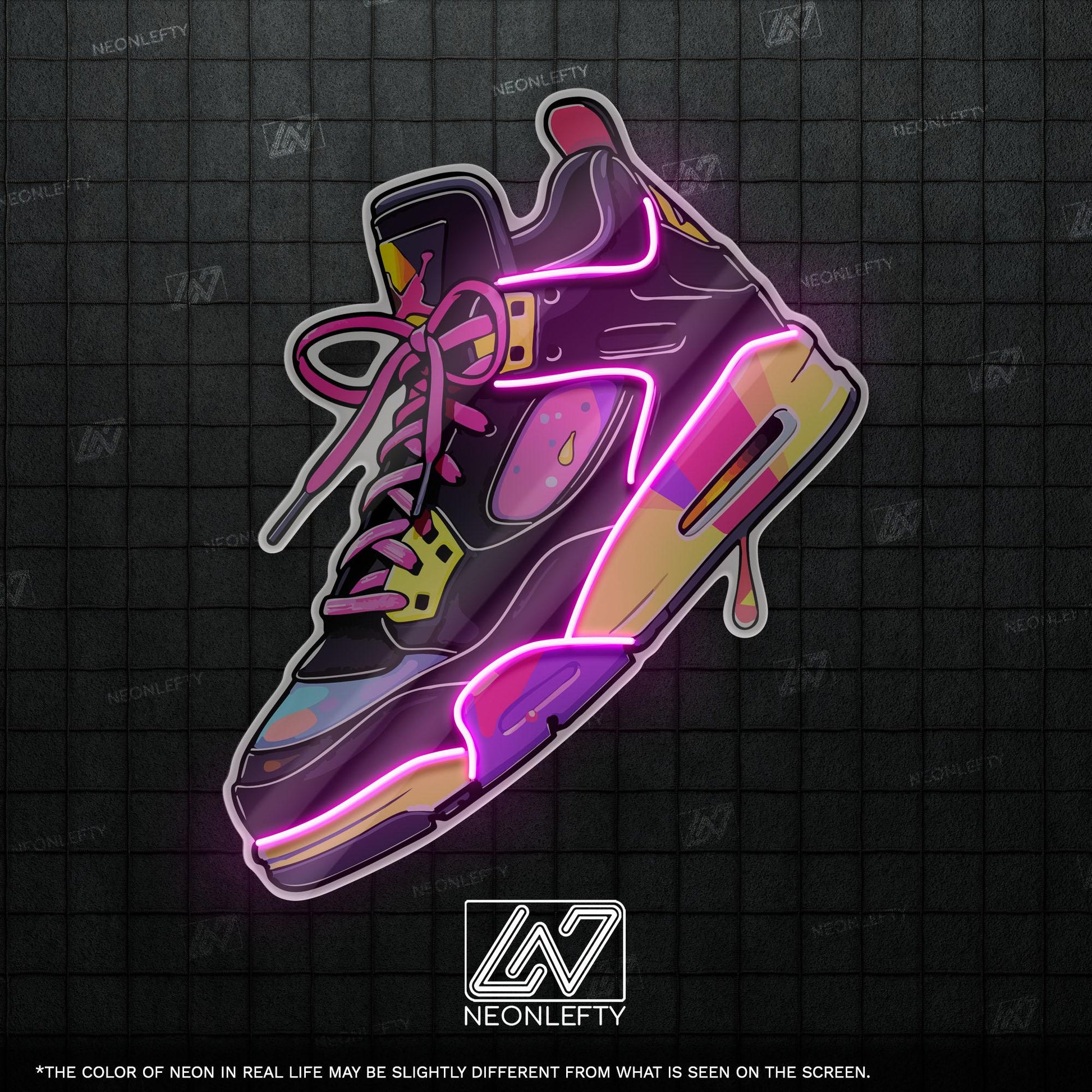 Colorful Sneakers - LED Neon Streetwear Wall Decor, Urban Shoe Illustration, Hype Style Neon Light, Sneakerhead Gift, Modern Room Decor
